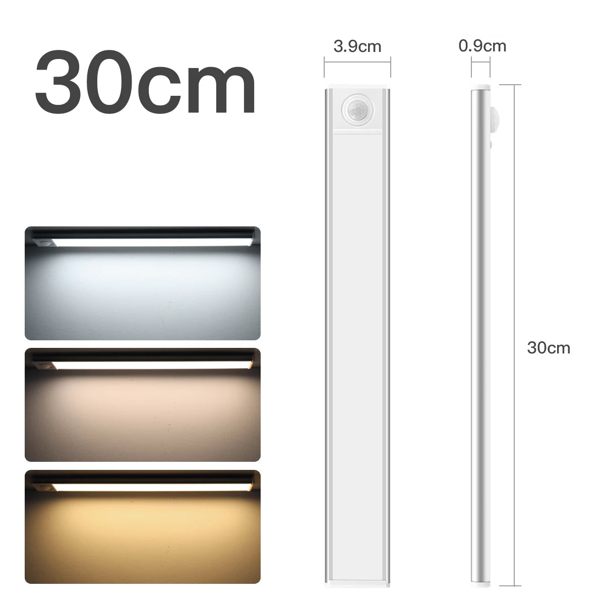 מנורת לילה חכמה עם חיישן תנועה – LED נטענת USB לארונות, מטבח וחדר שינה
