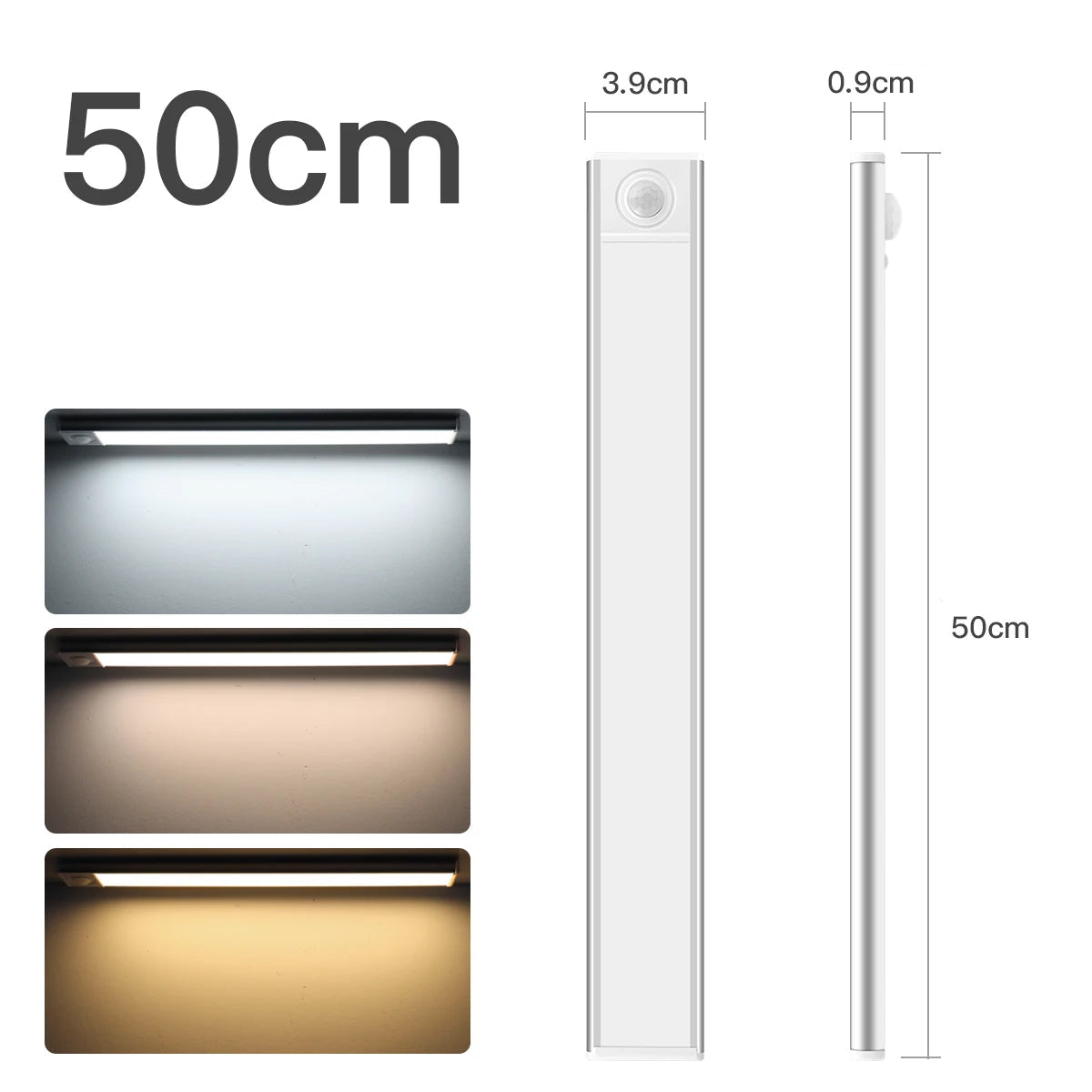 מנורת לילה חכמה עם חיישן תנועה – LED נטענת USB לארונות, מטבח וחדר שינה
