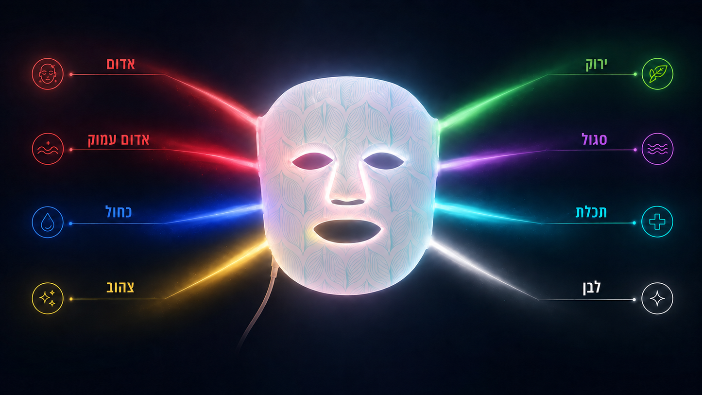 LumiGlow Mask Pro™ - מסכת LED פנים 8 גלי אור