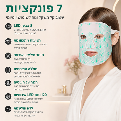 LumiGlow Mask Pro™ - מסכת LED פנים 8 גלי אור
