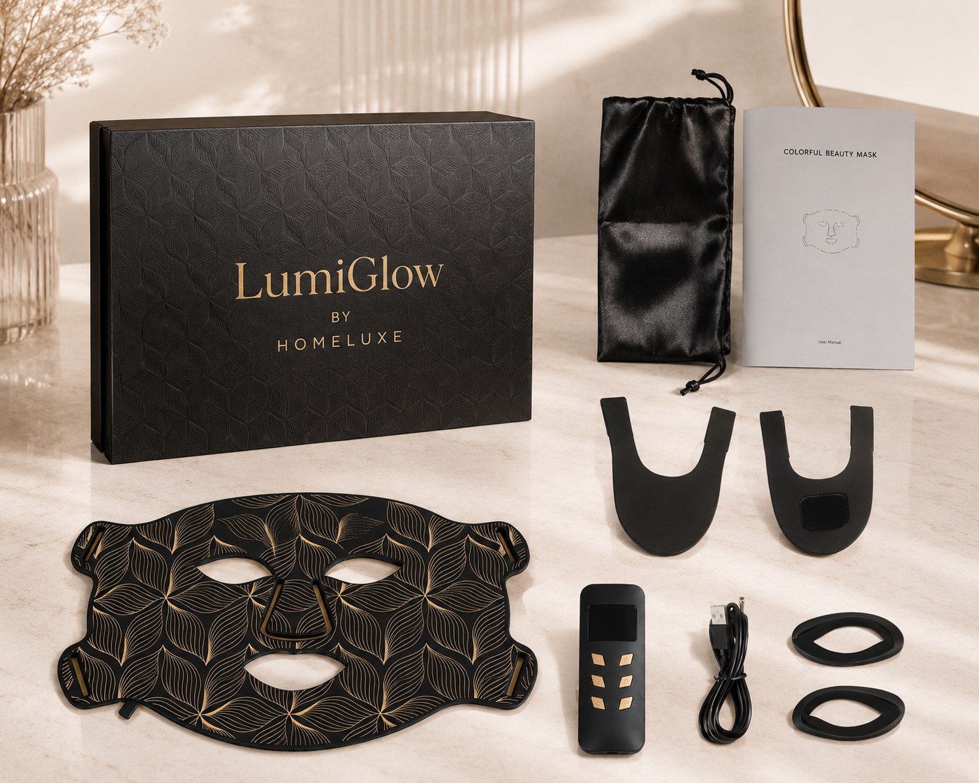 LumiGlow Mask Pro™ - מסכת LED פנים 8 גלי אור