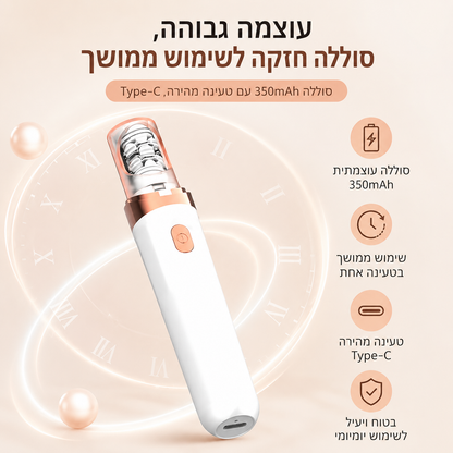 MiniGlow 2in1 מסיר שיער פנים לנשים עם ראש מריטה וראש החלקה נטען USB אלחוטי קומפקטי לעור חלק ועדין