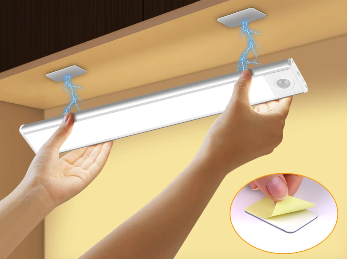מנורת לילה חכמה עם חיישן תנועה – LED נטענת USB לארונות, מטבח וחדר שינה