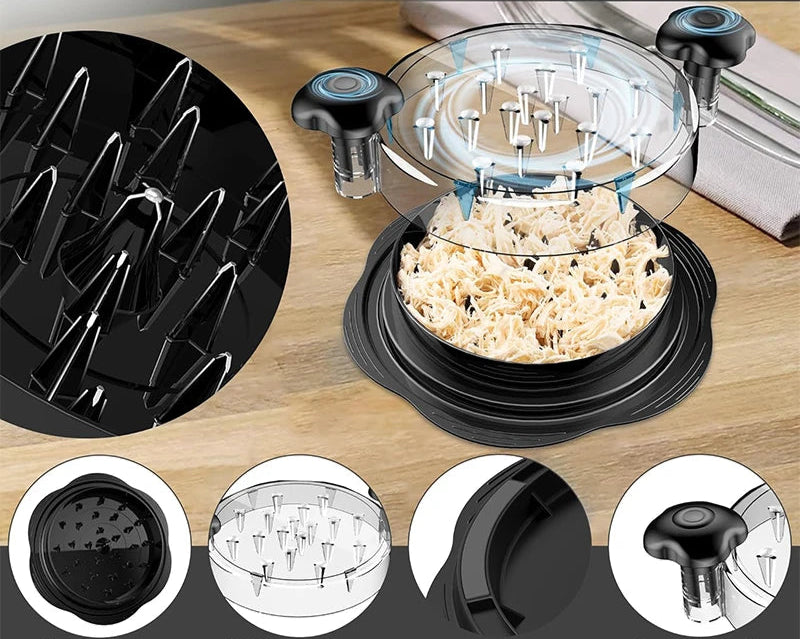 Chicken Shredder – כלי לפירוק עוף בקלות

שְרֵדֶר עוף מהיר עם מכסה

כלי Kitchen Shredder לחזה עוף

Chicken Breast Shredding Tool לשימוש ביתי

Grinder עם ידית לסיבוב חזה עוף

